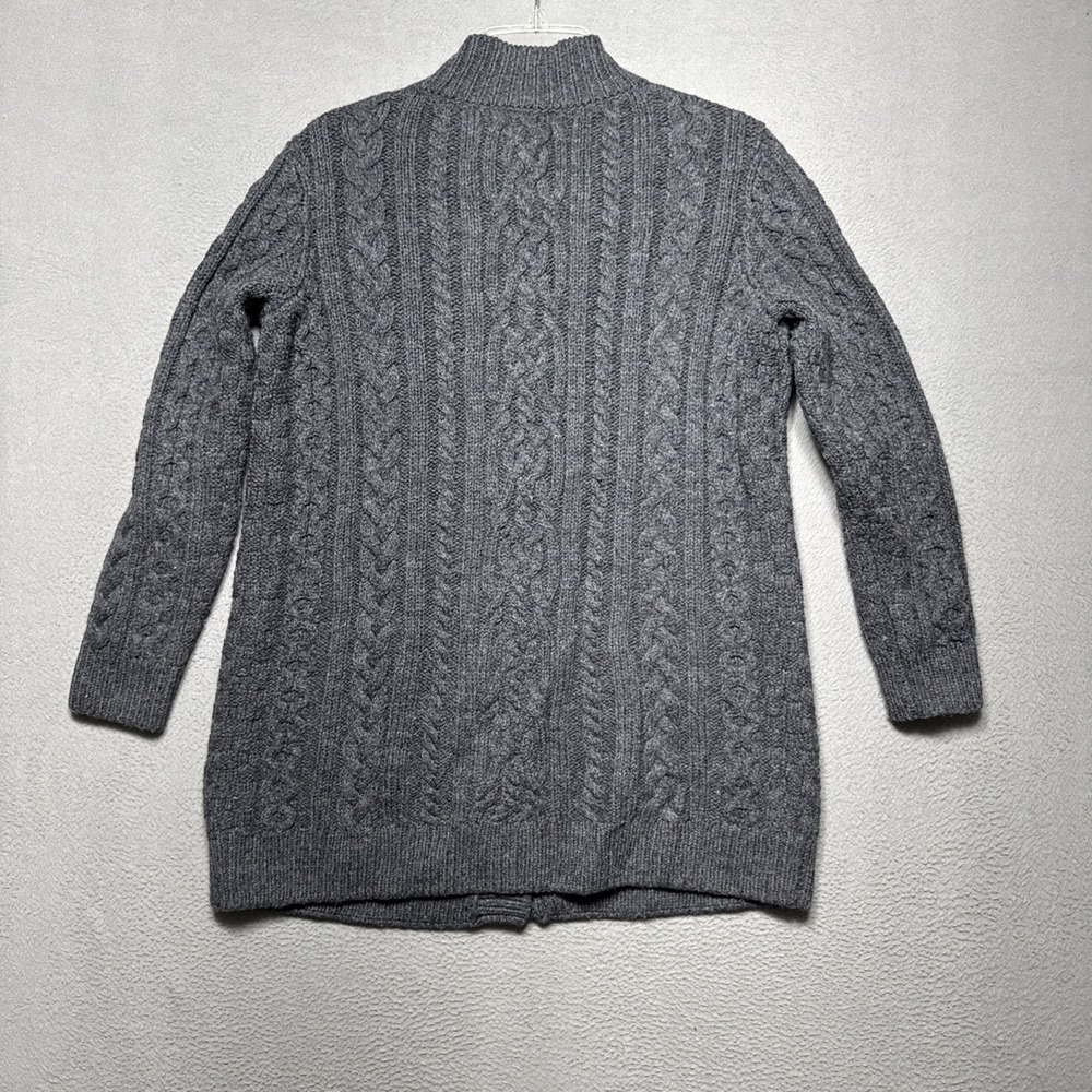 VTG LL Bean Wool Cardigan Sweater Womens XL Chunky Cable Knit Fisherman Ireland - Picture 7 of 10